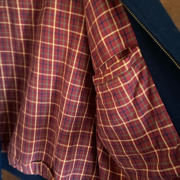 Orvis Men’s Large Wool Navy Jacket Plaid Lined - Picture 8 of 10